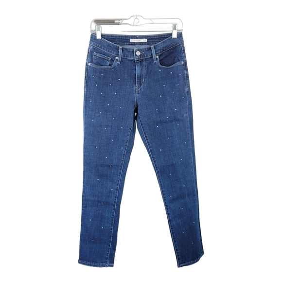 LEVI'S Woman's Classic Mid Rise Skinny Studded Jeans Denim Sz 8 29/30 - Picture 10 of 16